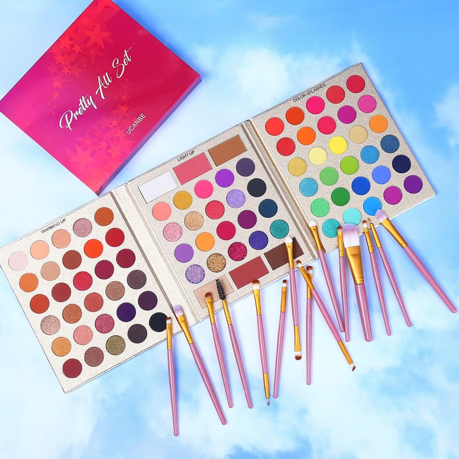 86 Color Eyeshadow Palette & 15pcs Brush Set Waterproof Long Lasting Kit