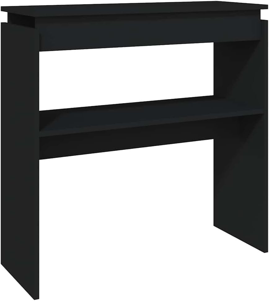 Slimline Black Console Table | Compact Storage | Modern Office & Hallway