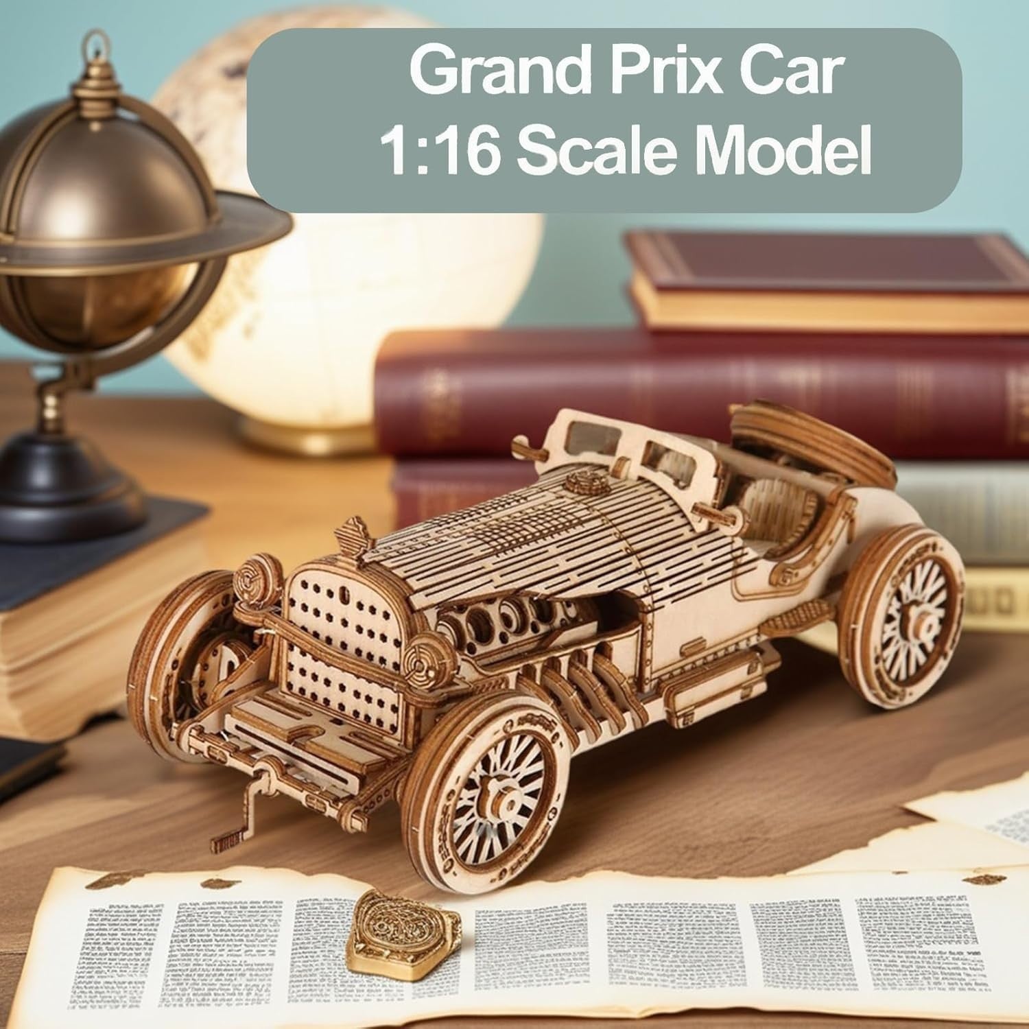 3D Wooden Car Puzzle Model Kit for Teens & Adults - Easy DIY Craft