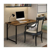 Rustic Brown 120cm Office Desk Industrial Style Computer Table Home Study