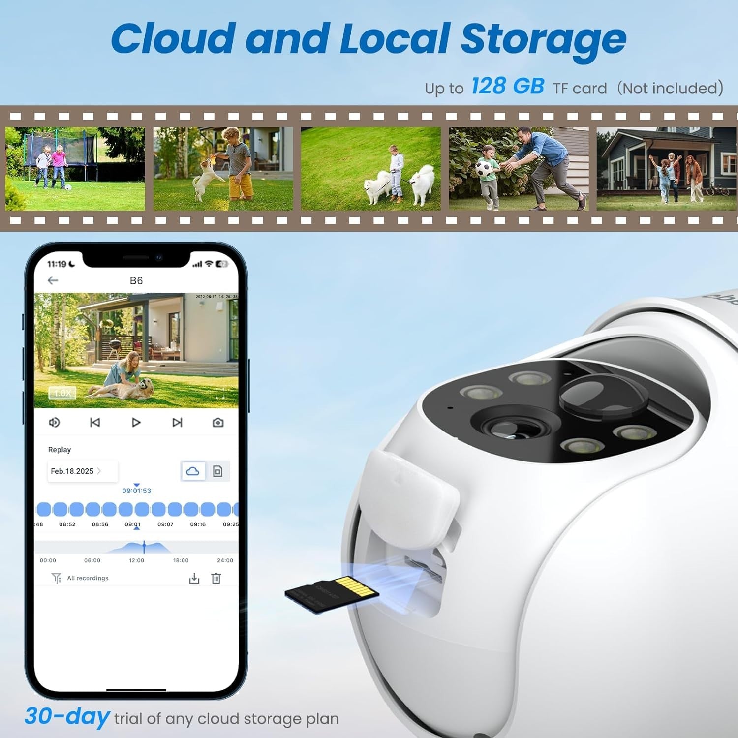 2 Pack Solar Security Cameras 2K Wireless CCTV PTZ Color Night Vision