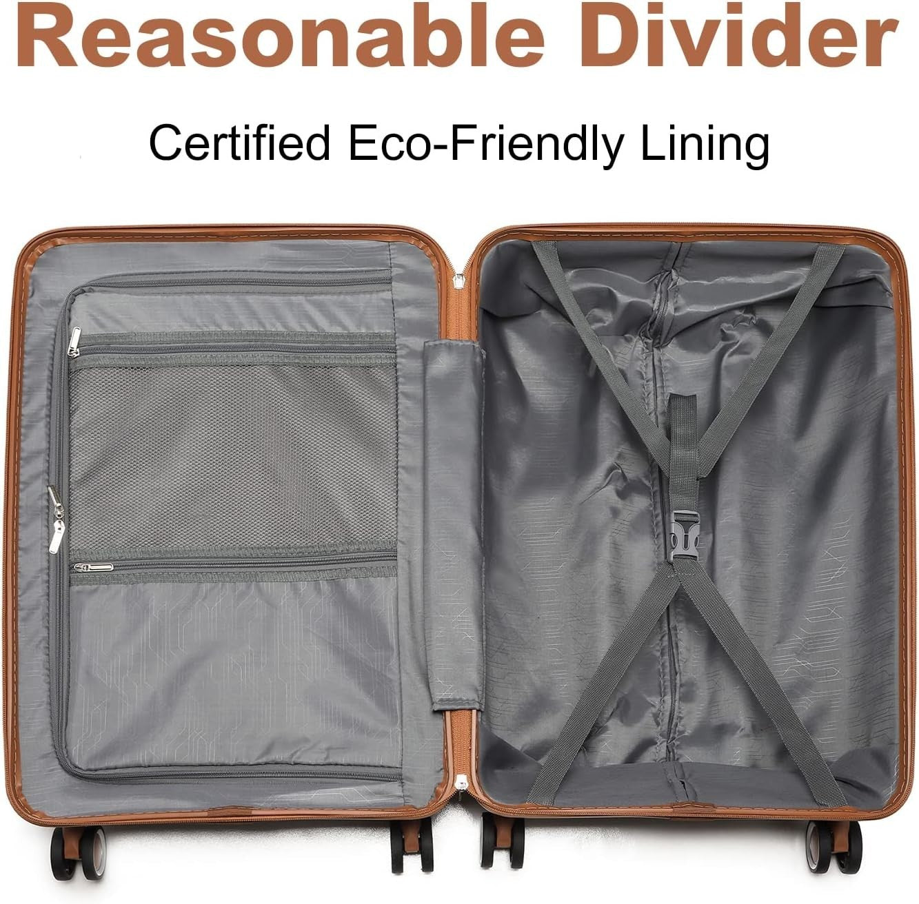 3PC Luggage Set Hard Shell PP Suitcases TSA Lock 4 Spinner Wheels