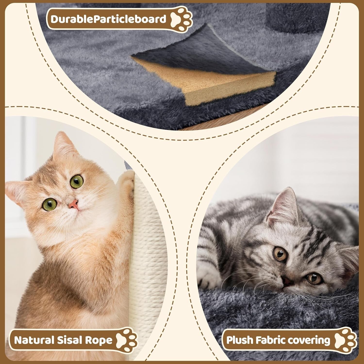 59cm Cat Tree Tower Scratching Post Condo Indoor Kitten Activity House