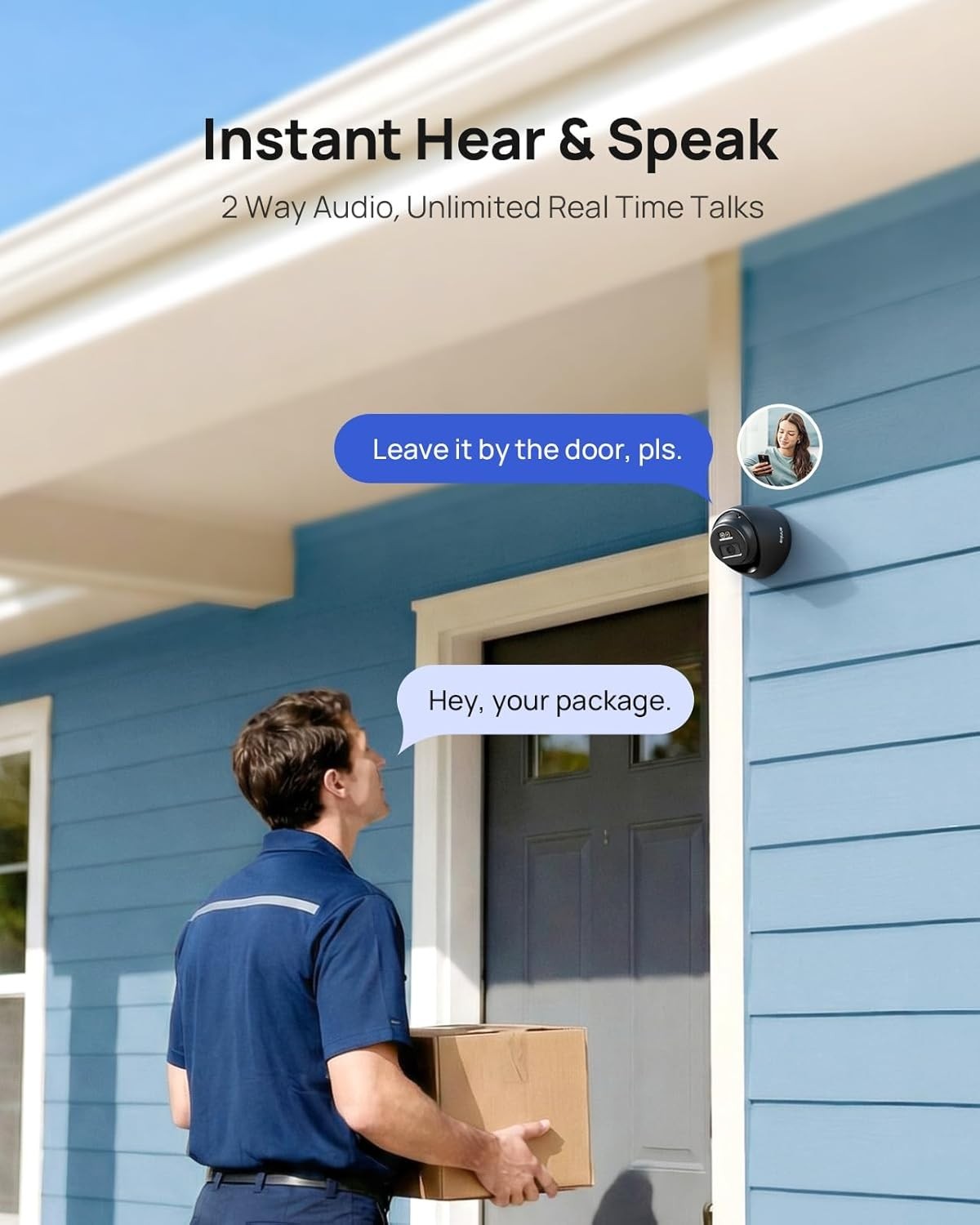 3K PoE Security Camera Outdoor Color Night Vision AI Detection IP67