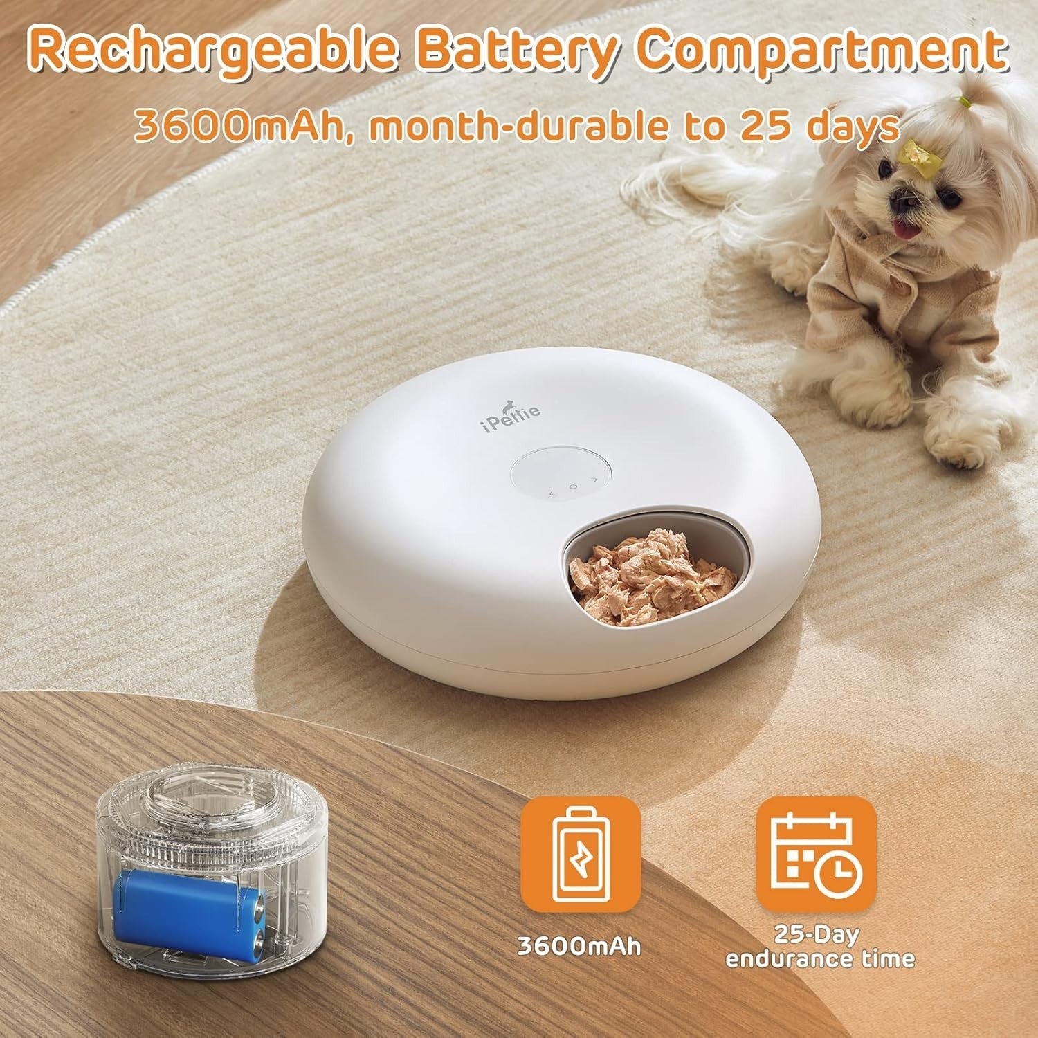 Automatic Pet Feeder 6 Meal Cordless Wet Dry Food Timer Ice Packs