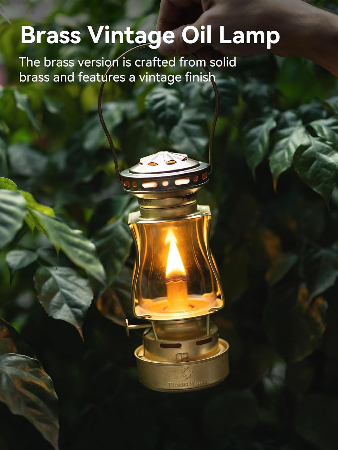 Winds Antique Brass Oil Lantern Steel 110ml Paraffin Lamp