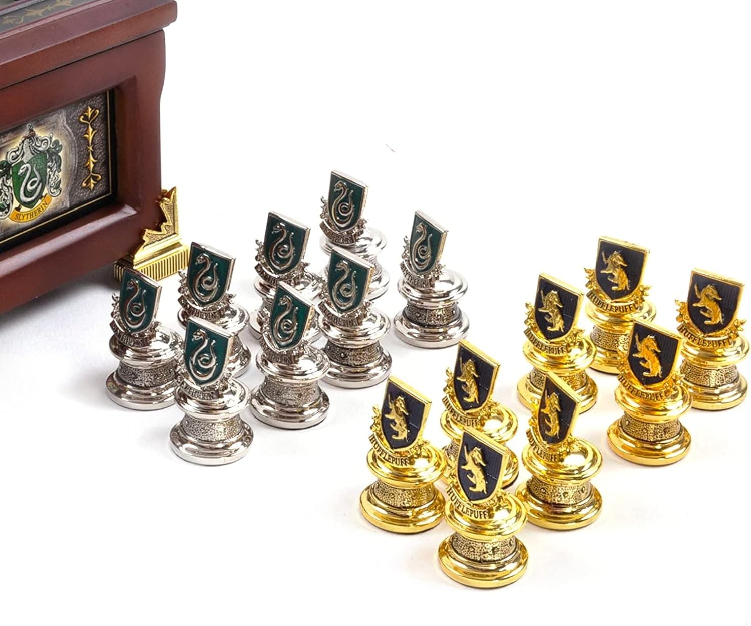 Luxury Quidditch Chess Set – Silver & Gold Plated Pieces, Hardwood Board Gift