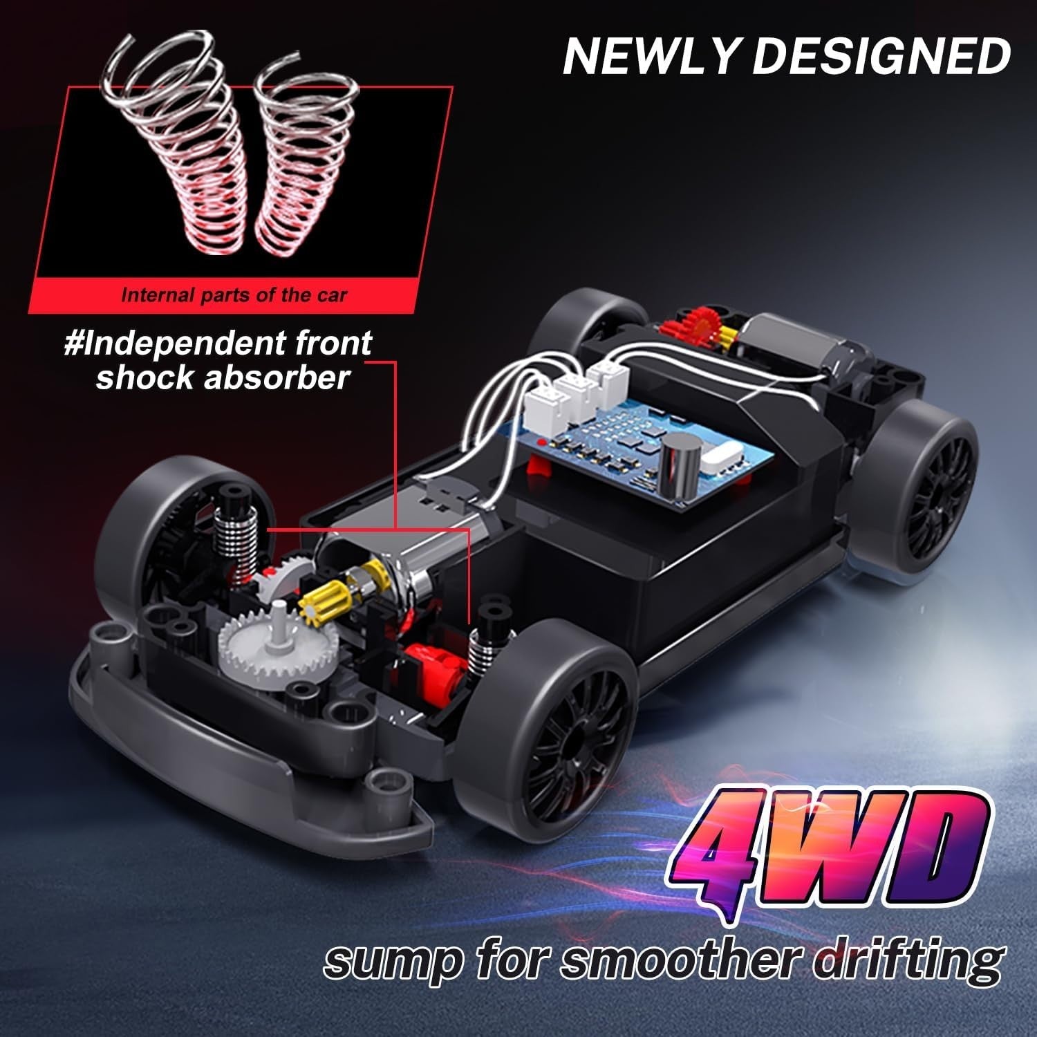 1:24 RC Drift Car 20KM/H–4WD Remote Control Toy with LED Lights & Extra Tires