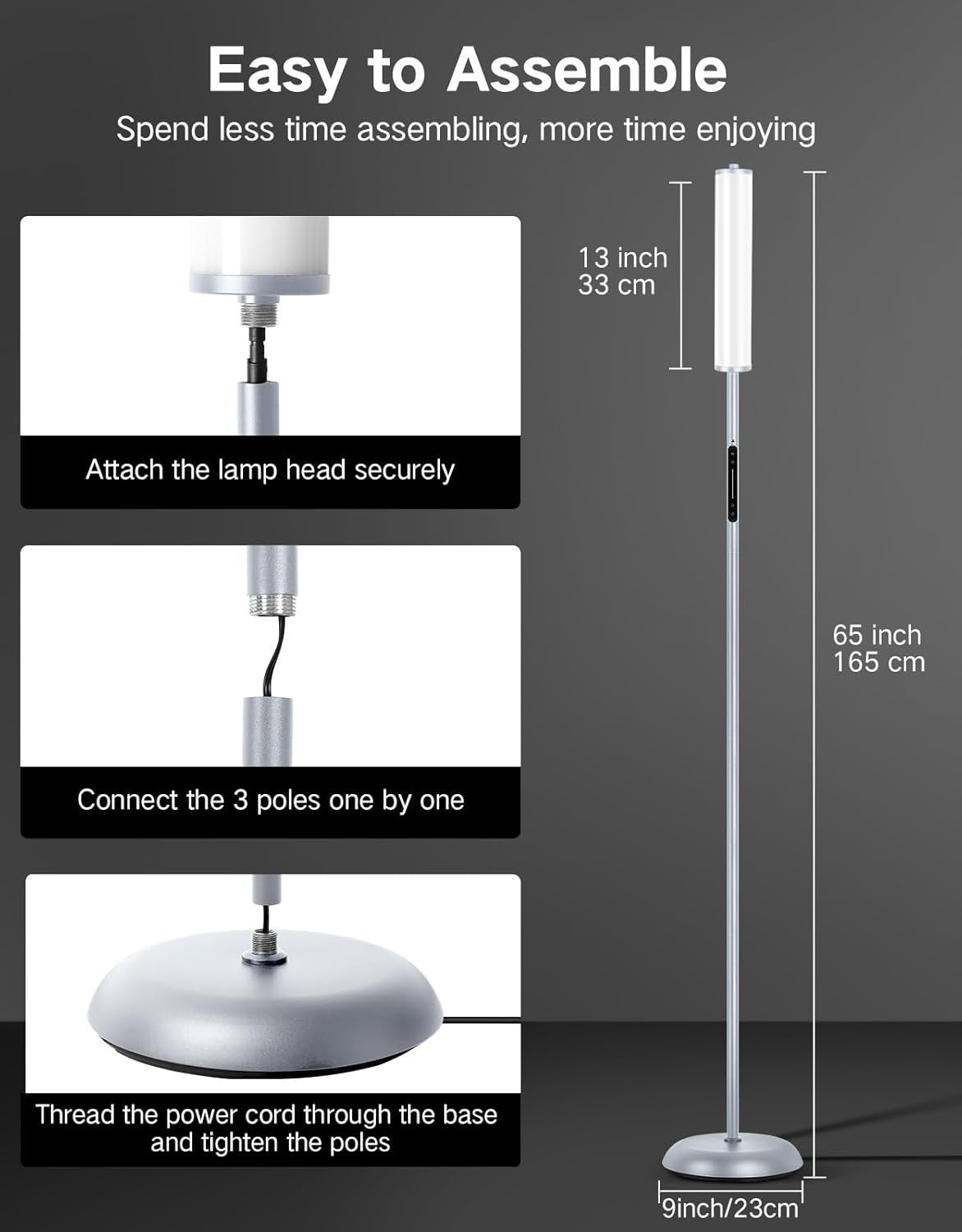RGB Corner Floor Lamp Smart LED 1500LM App Remote Music Sync