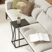 C-Shaped Side Table Black Metal Frame Sofa Bed Laptop Desk