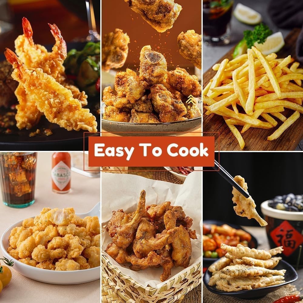 Japanese Tempura Deep Fryer Pot 28cm Stainless Steel With Thermometer