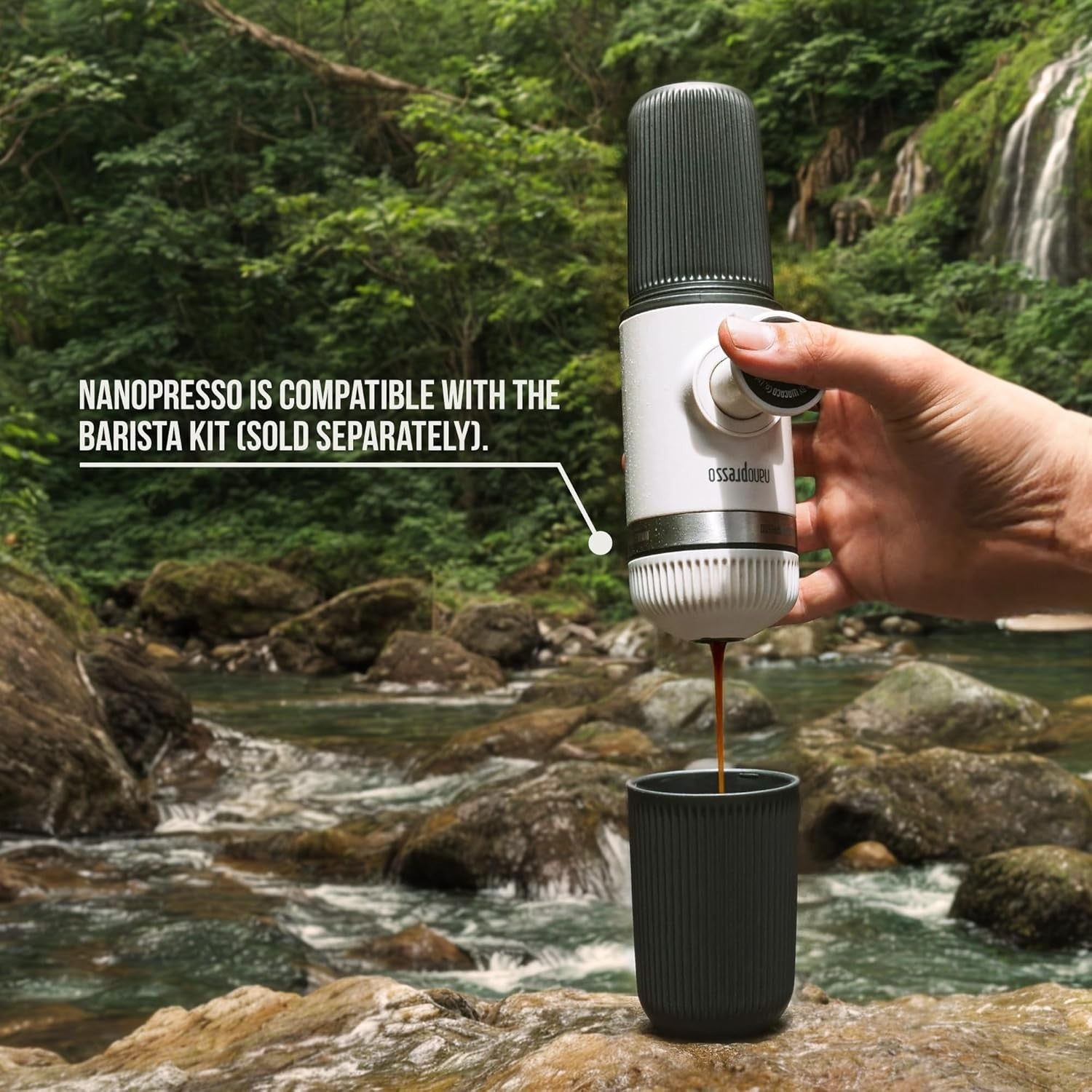 Portable Manual Espresso Maker with Case | High-Pressure Travel Coffee White