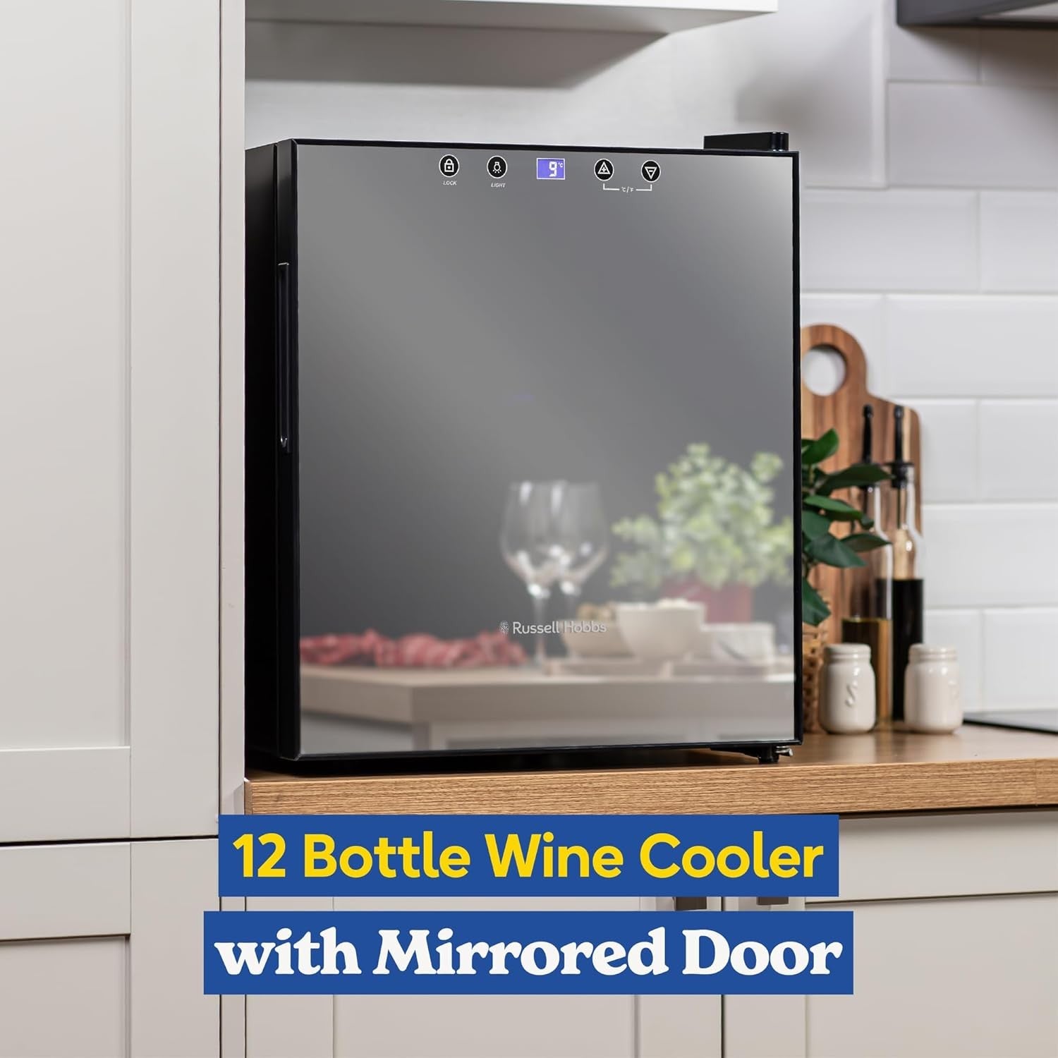 Wine Cooler Fridge 12 Bottle Undercounter Beverage Drinks Fridge LED Glass