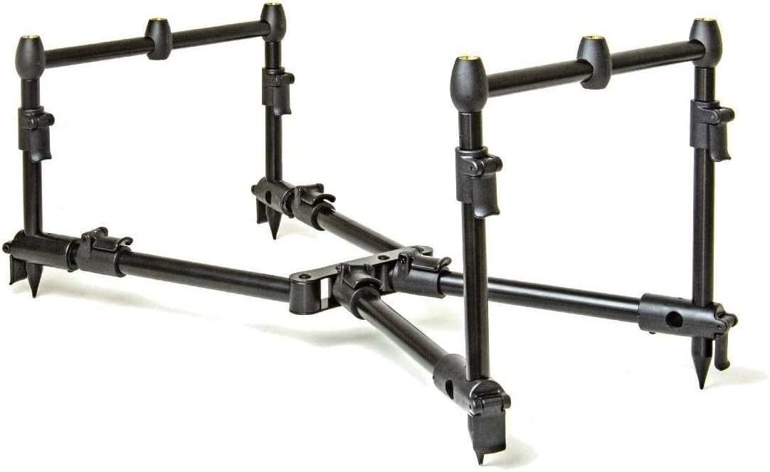Ultra Compact Fishing Rod Pod Adjustable Carry Case Matt Black Setup