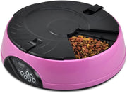 Automatic Pet Feeder 6 Meal Programmable Food Dispenser Voice Recorder Pink