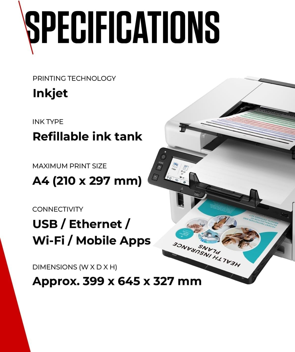 All-in-One Wireless MegaTank Printer | Duplex, ADF, Copier & Scanner, White