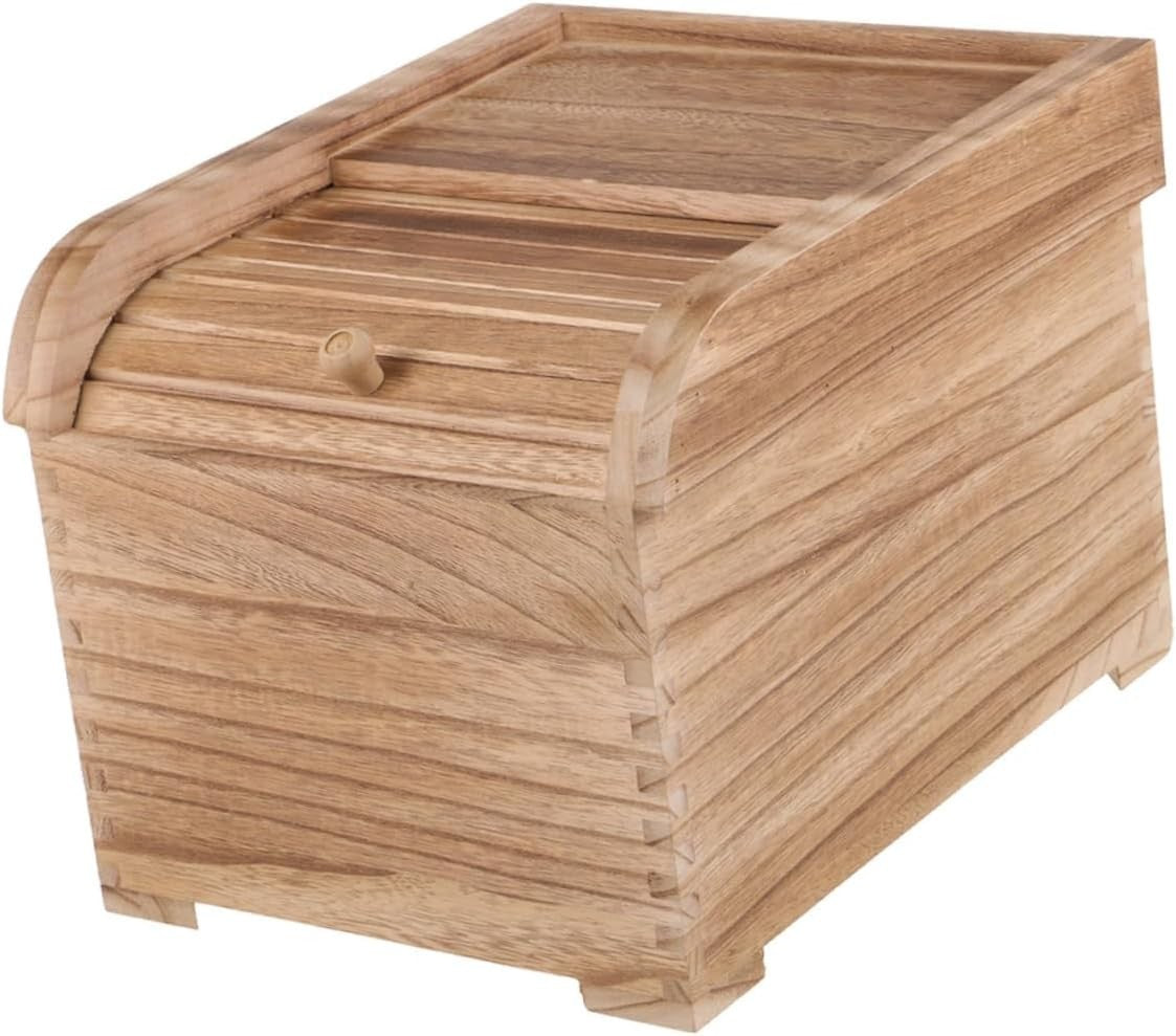 10kg Solid Wood Rice Storage Container Airtight Grain Bucket Sealed Lid