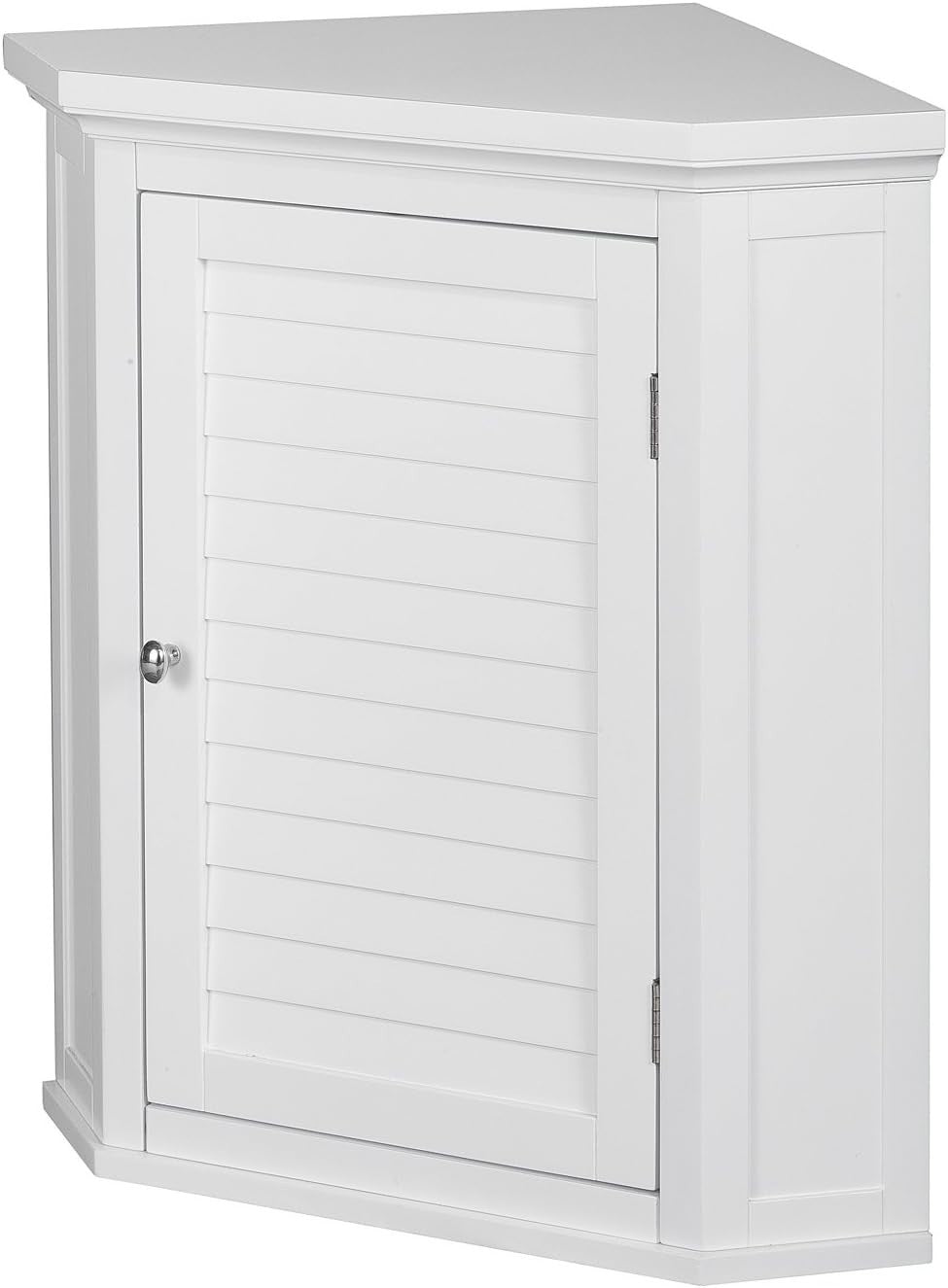 Corner Wall Bathroom Cabinet with Removable Shelf, Durable White Wood