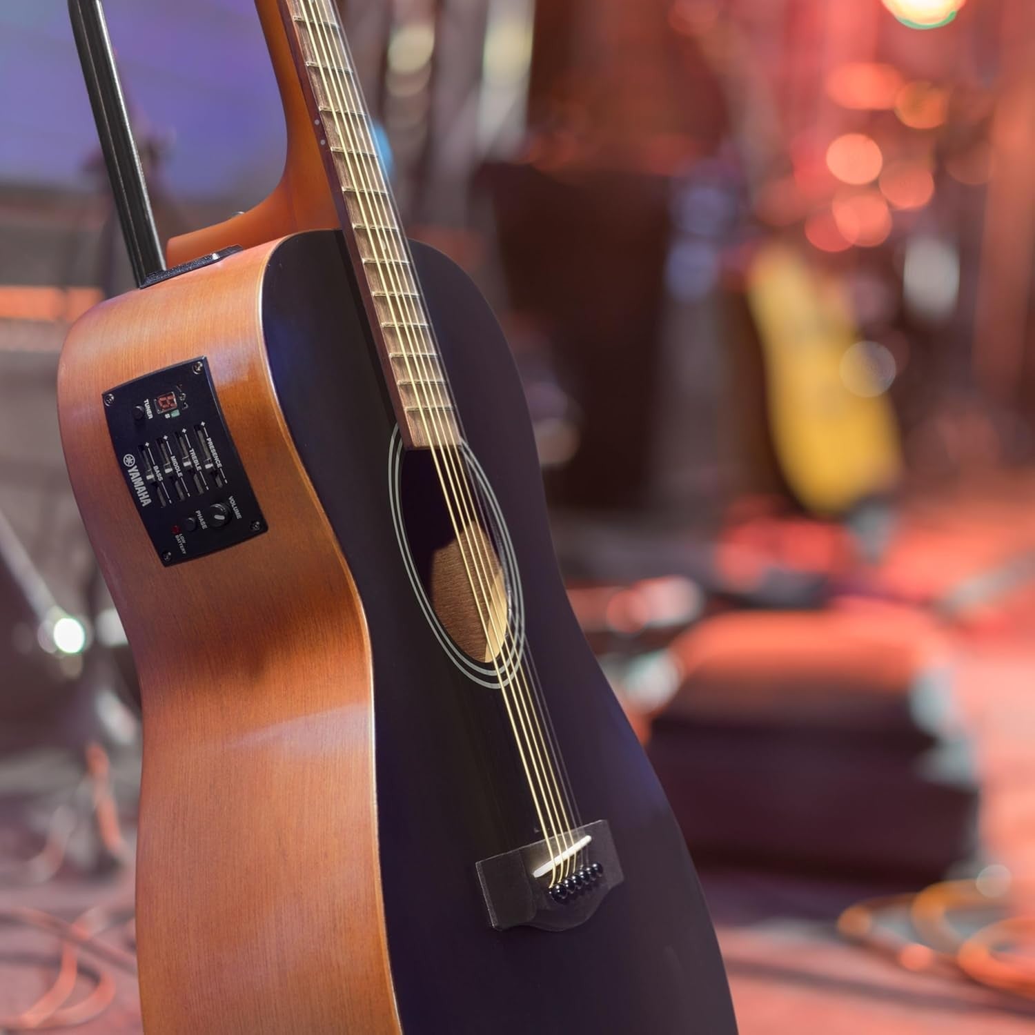 Concert Acoustic Electric Guitar 25" Scale with Pickup Black