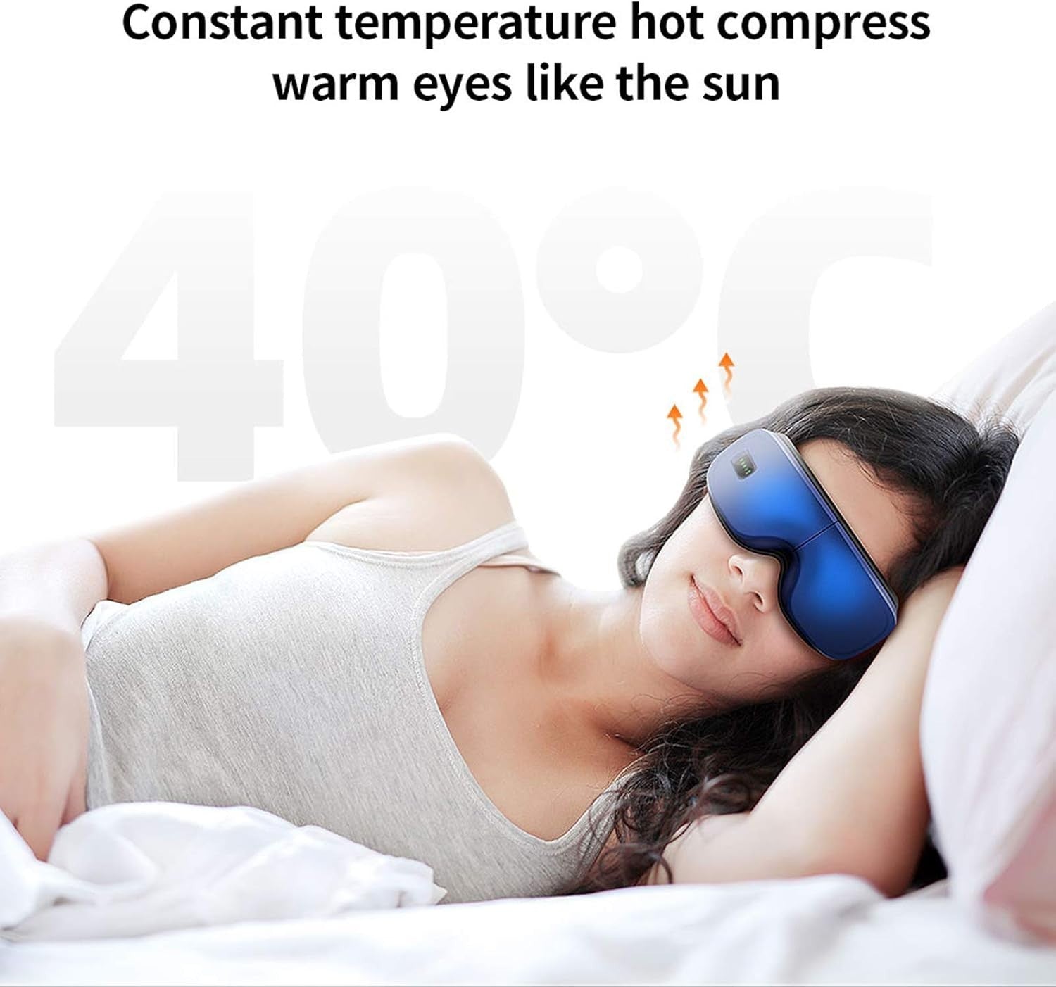 Foldable Heated Eye Massager Air Compression Bluetooth