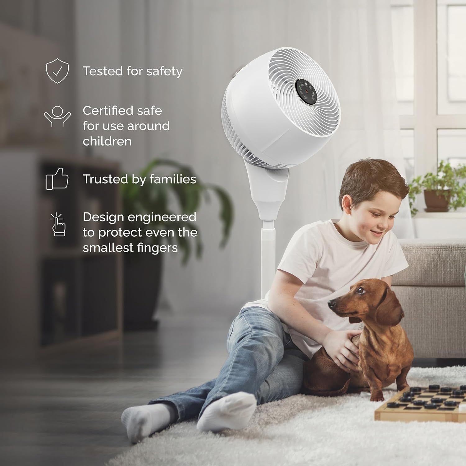 Silent 12-Speed Pedestal Cooling Fan w Remote Oscillating Air Circulator White