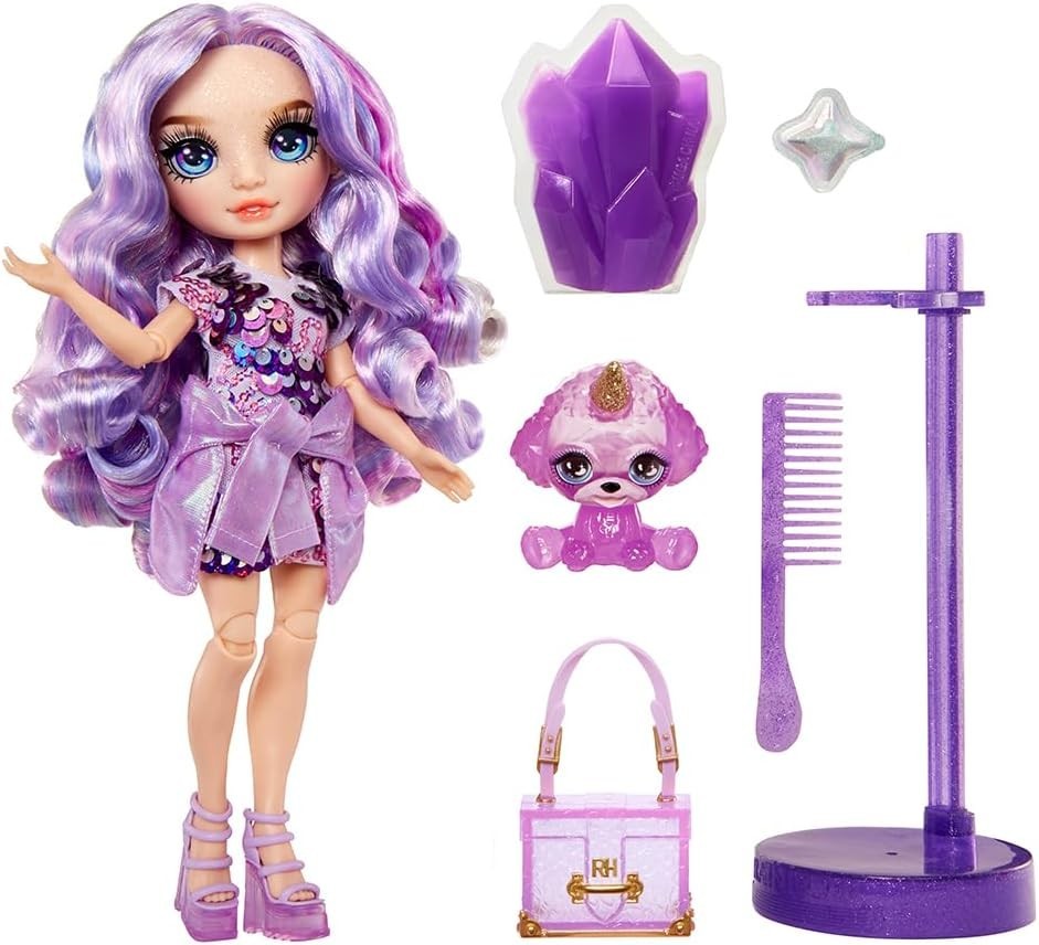 Purple Fashion Doll with Sparkle Slime Magical Pet Accessories 28cm