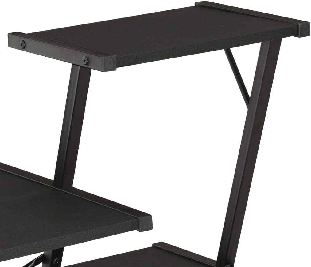 Modern Black Computer Desk with Shelves 116x50x93cm Office Workstation