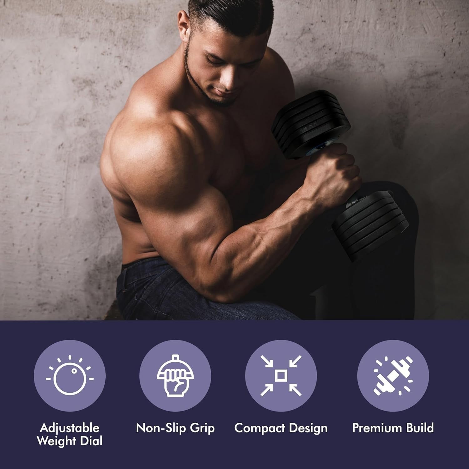 12kg Adjustable Dumbbell Pair 12-in-1 Dial System Strong Grip Home Gym