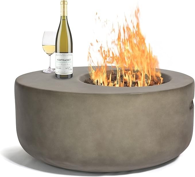 Luxury Gas Fire Pit Table Outdoor Patio Heater Adjustable Flame & Cover