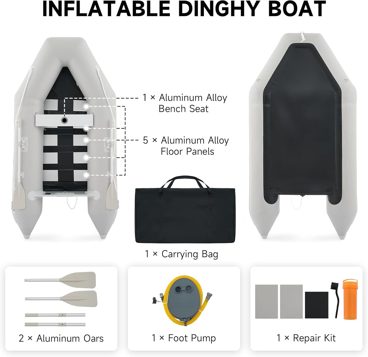 4 Person Inflatable PVC Raft Boat 450kg Fishing Hunting Kayak