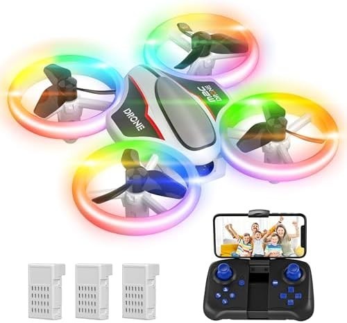 Mini Drone 720P HD Camera Colorful LED Lights 3 Battery Headless Mode 3D Flip