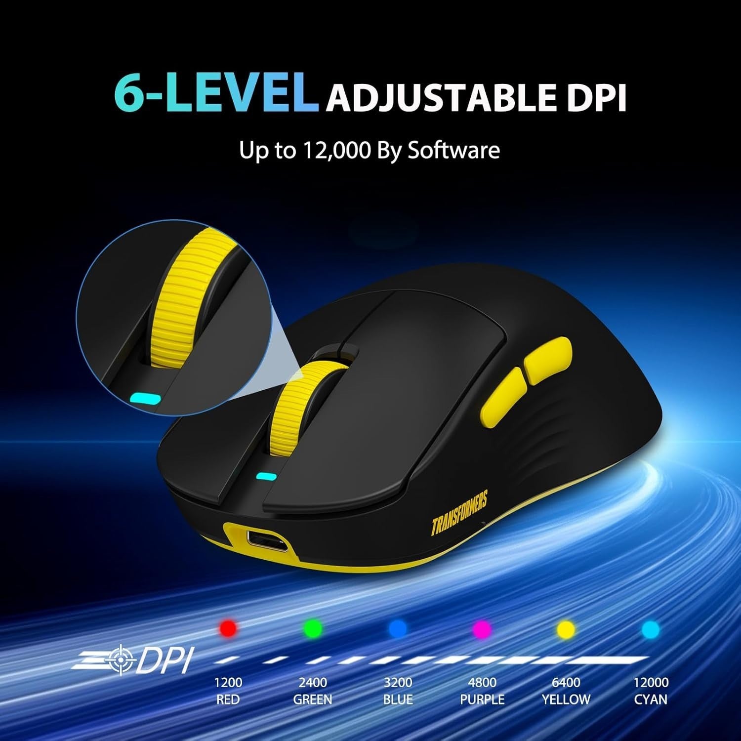 Wireless Gaming Mouse 63g 12000 DPI RGB Programmable 100H