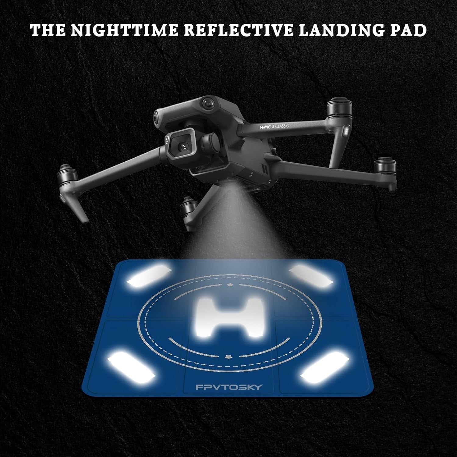 Reflective Drone Landing Pad 25.2" Foldable Waterproof Universal