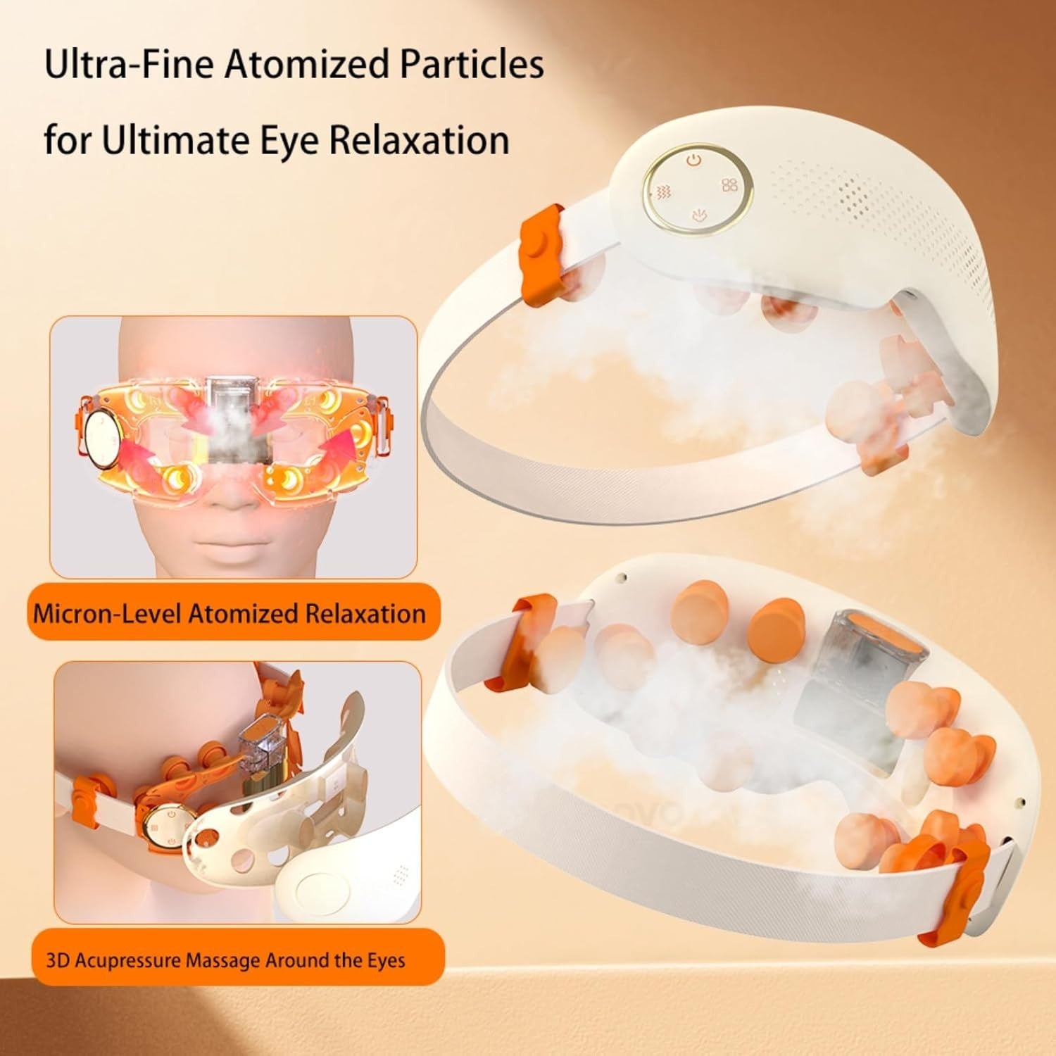 Heated Eye Mask Ultrasonic Mist Dry Eye Fatigue Relief Music
