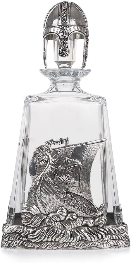 Viking Warrior Crystal Whisky Decanter Luxury Glass Bottle Display Gift
