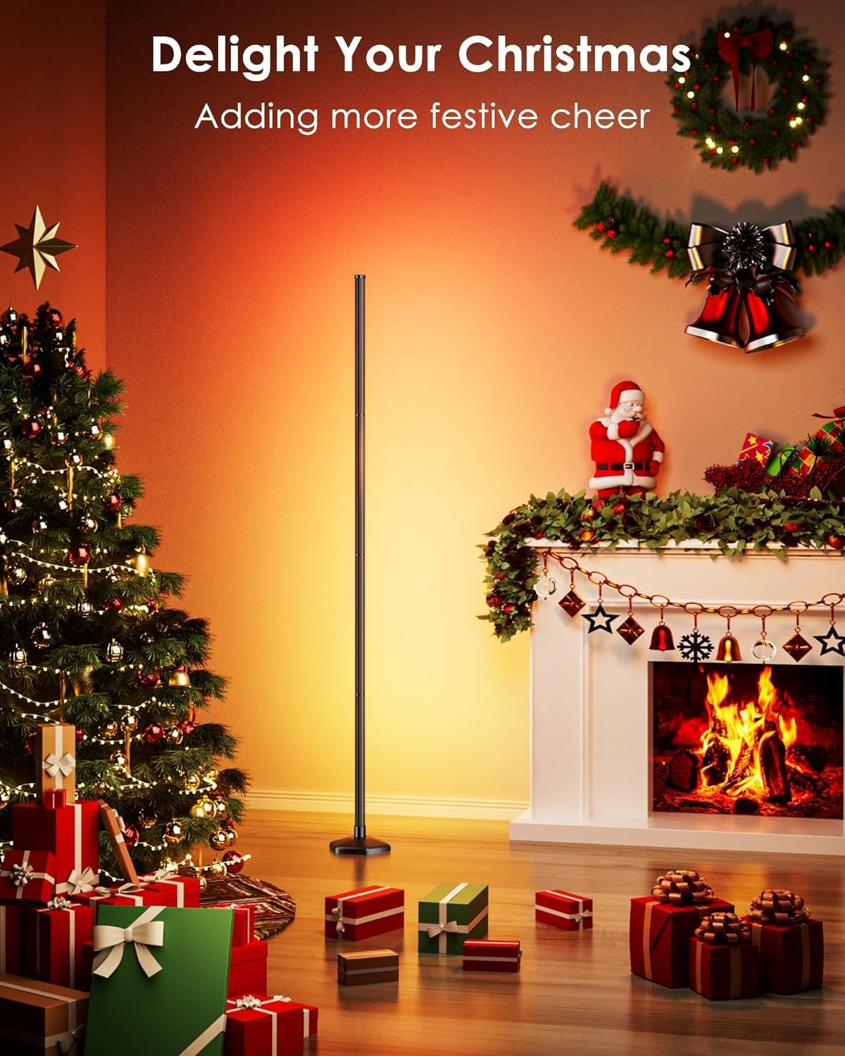 RGBIC Corner Floor Lamp 2 Pack Smart LED Mood Lights 16M Colours App Control