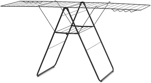 25m Clothes Airer Folding Indoor Drying Rack Stainless Steel Matt Black