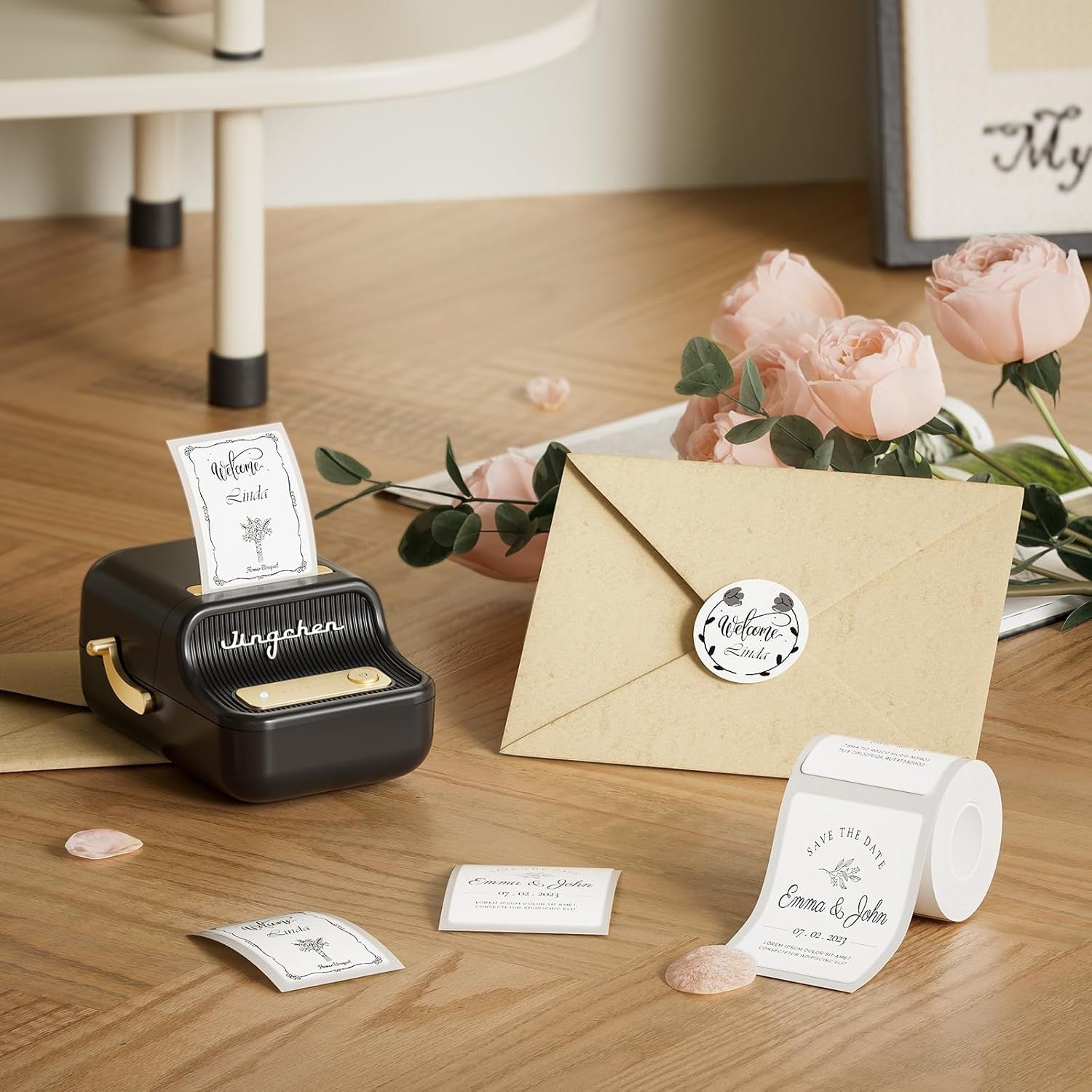 B21 Bluetooth Label Maker Printer Portable Black for Home & Office