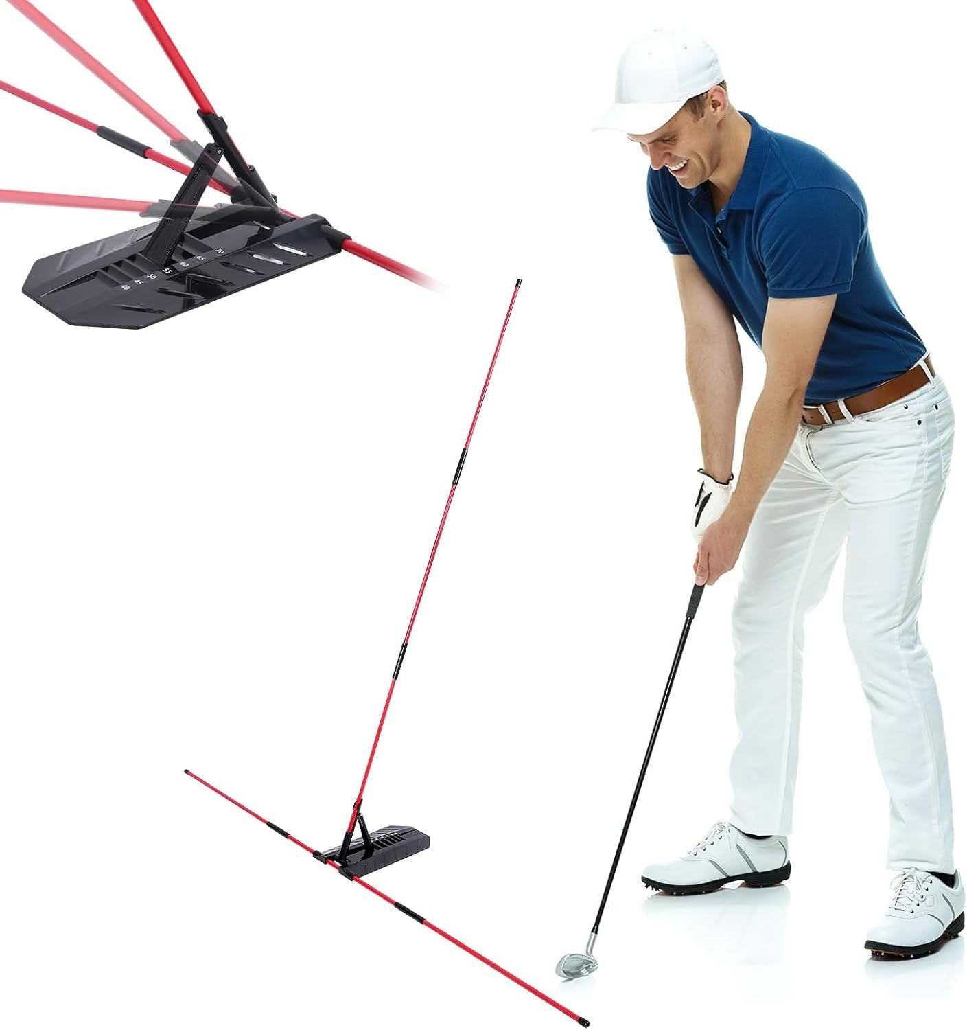 Golf Alignment Stick Holder 7 Angle Swing Plane Trainer