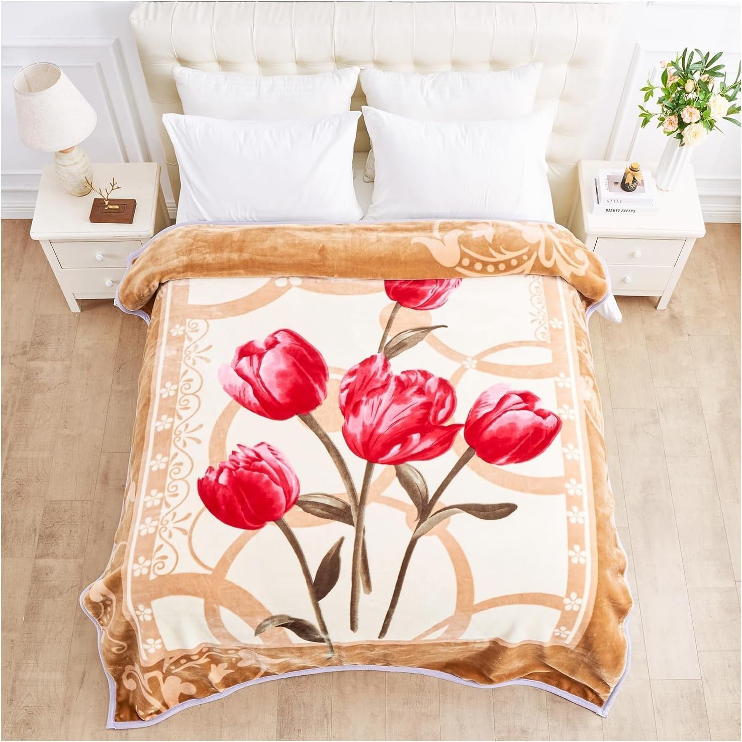 Chloe 4kg Sherpa Weighted Blanket 200x240cm King Size Bed Throw