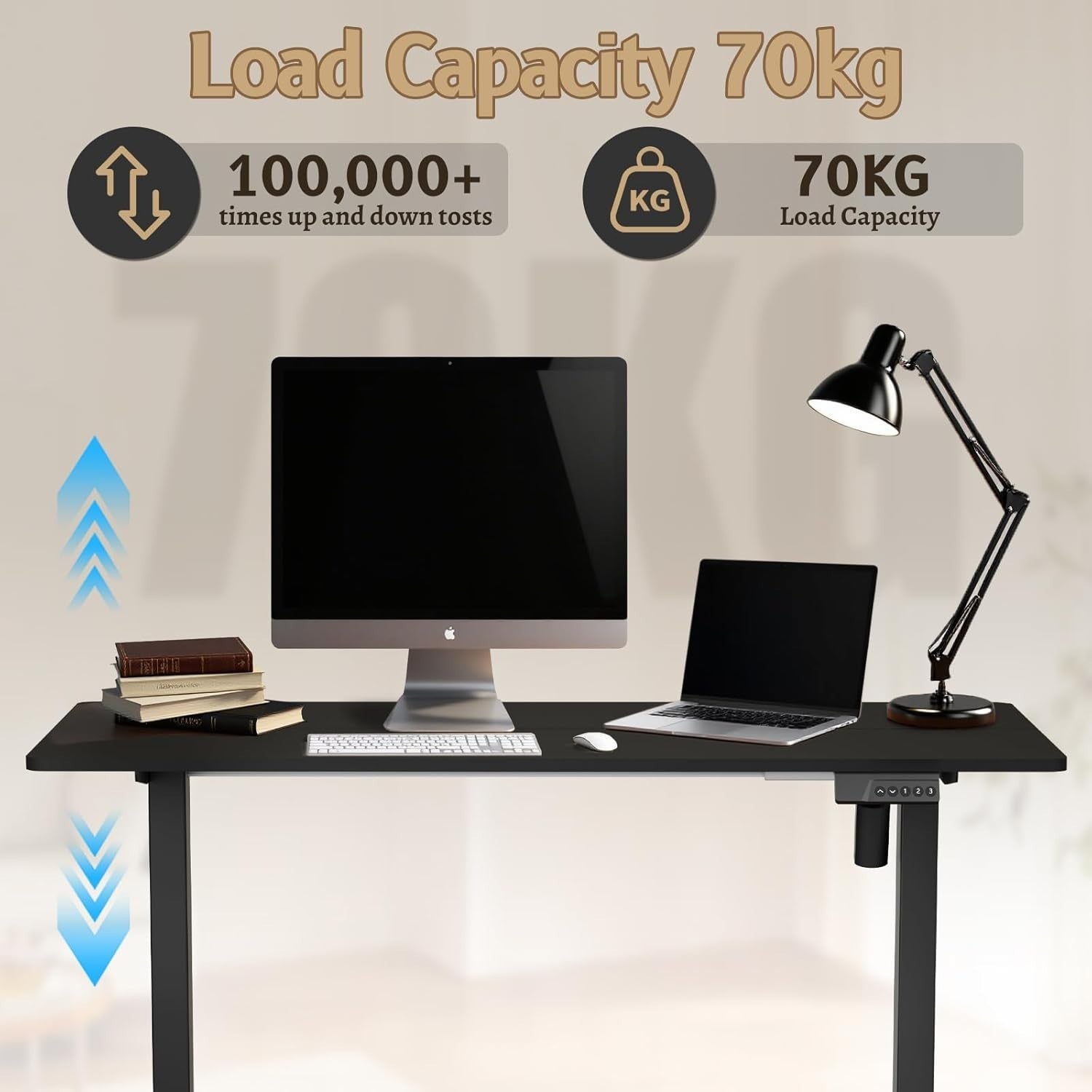 Electric Adjustable Standing Desk 120x60cm Smart Sit Stand Office Table
