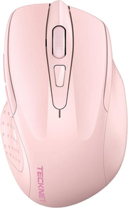 Pink Silent Bluetooth Mouse 4800DPI Rechargeable Ergonomic Laptop Office PC