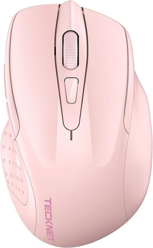 Pink Silent Bluetooth Mouse 4800DPI Rechargeable Ergonomic Laptop Office PC