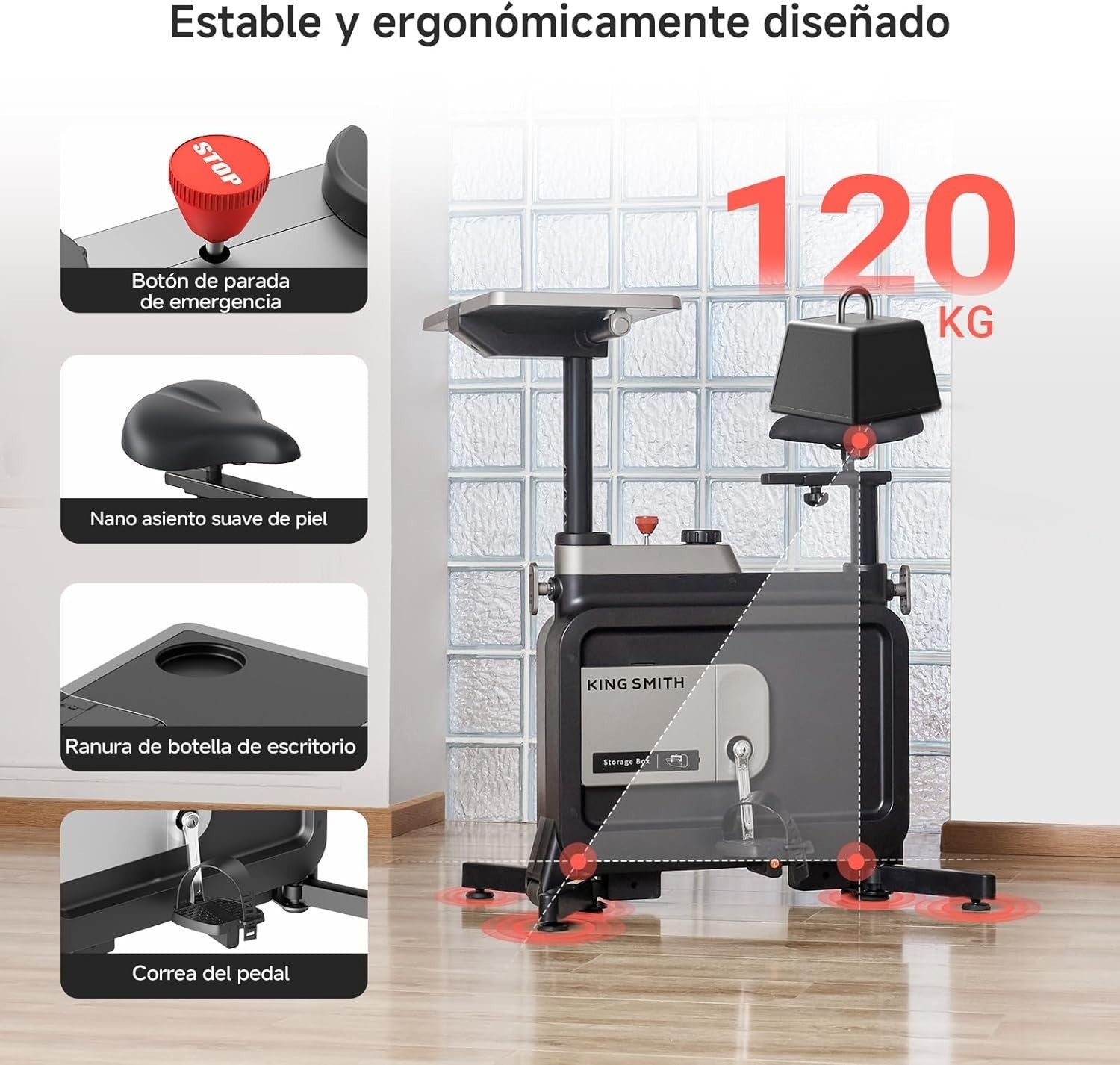 6-in-1 Folding Exercise Bike Under Desk Bike Magnetic Resistance Portable