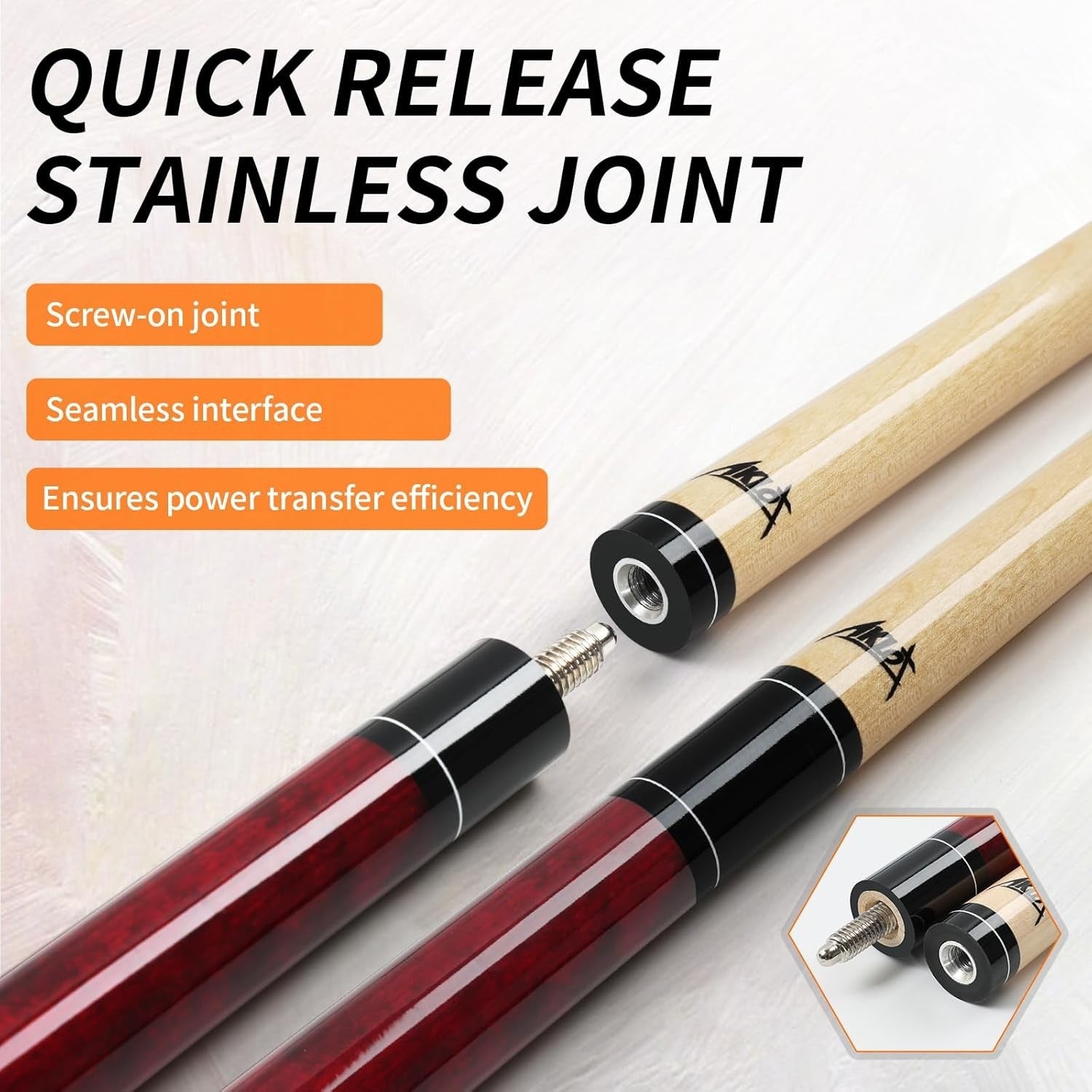 58" Pool Cue Set 18–21oz Maple Billiard Sticks 13mm Non-Slip Grip