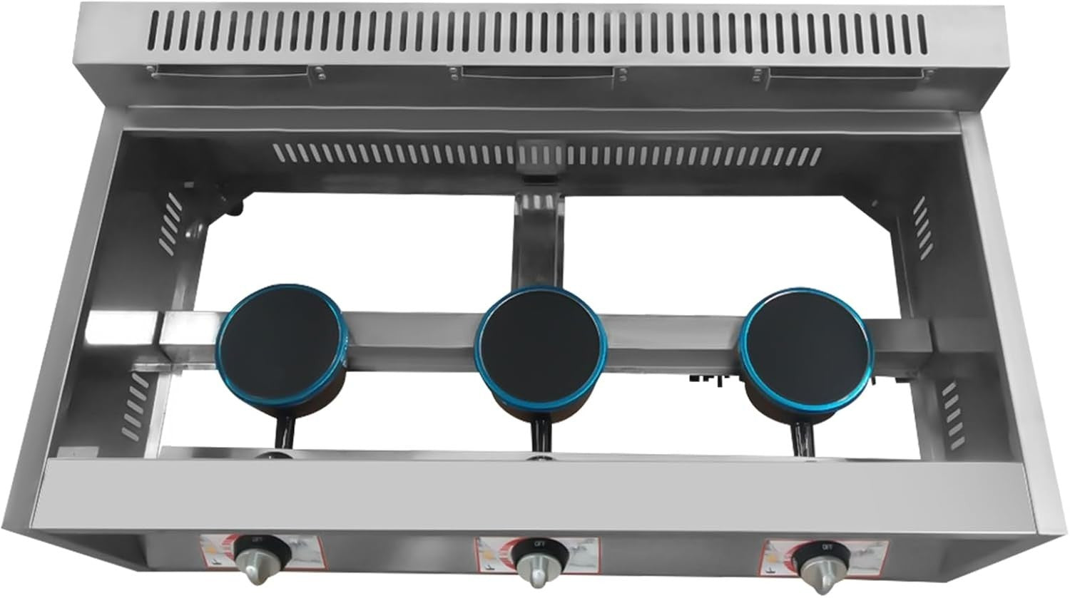 Commercial Gas Food Warmer Bain Marie 3 Pan LPG Countertop
