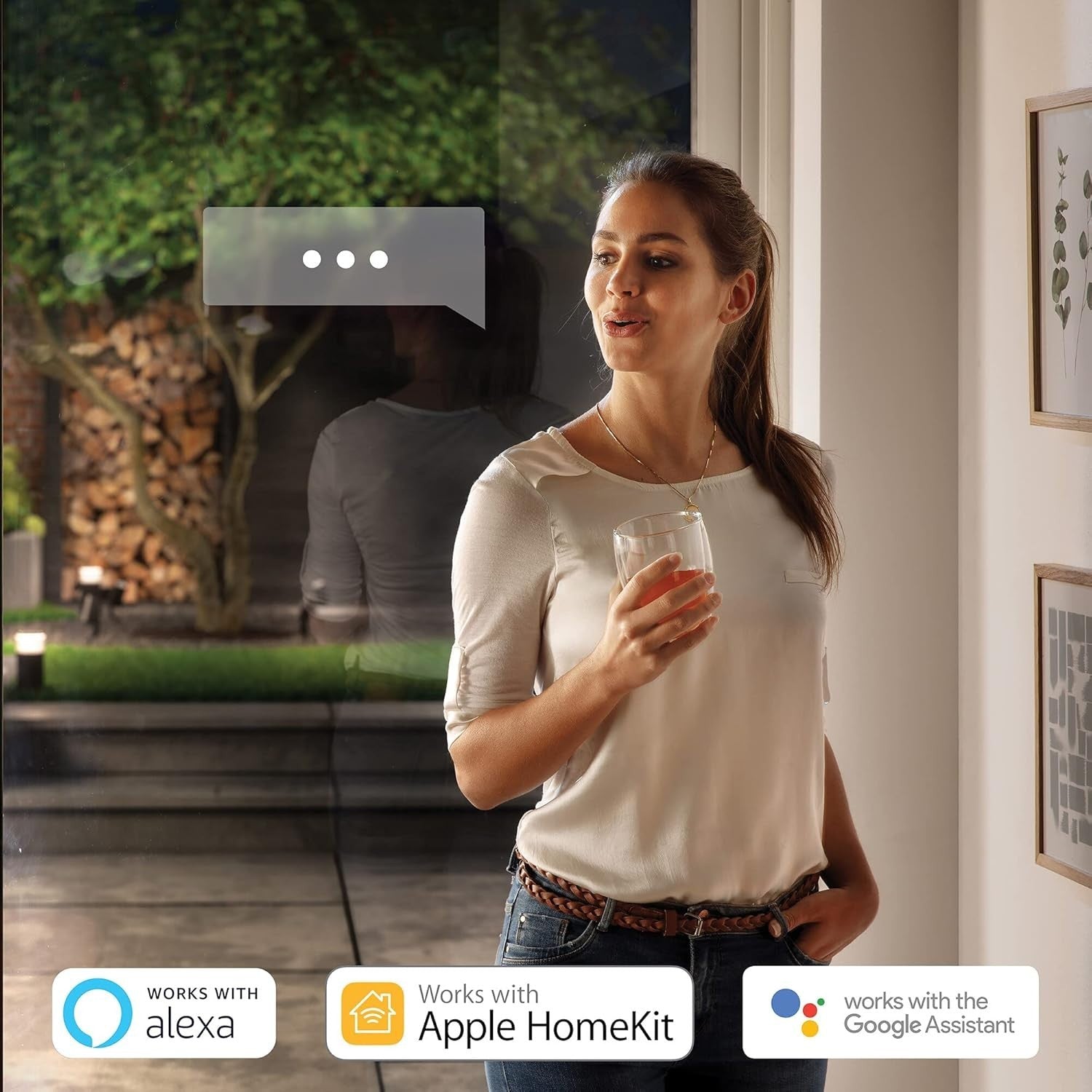Smart Outdoor LED Wall Light with Voice Control & Motion Sensor