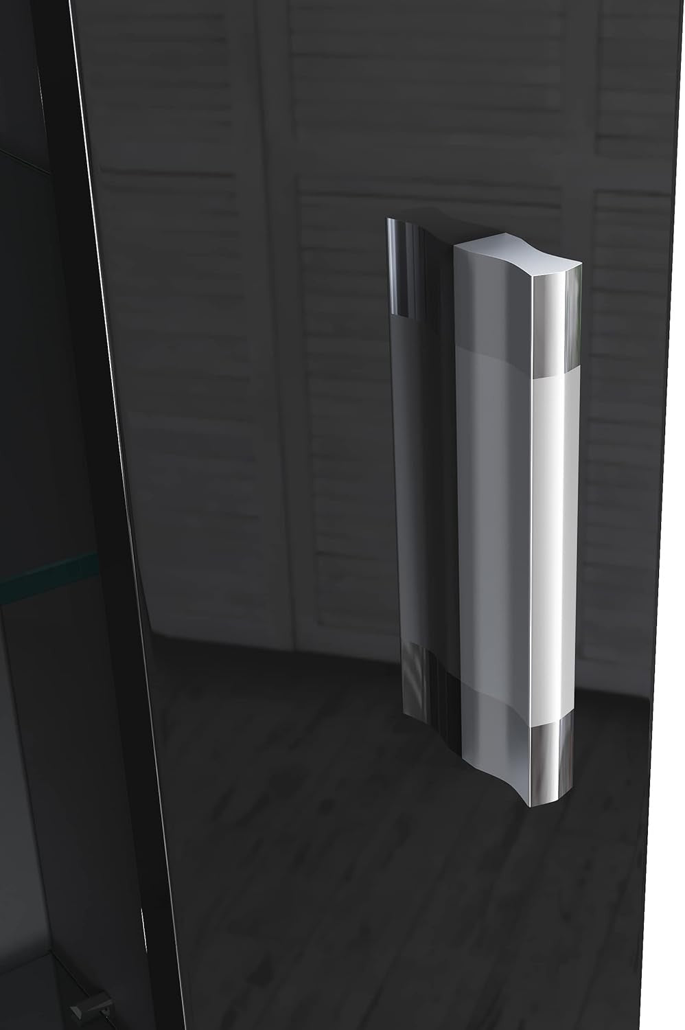 Tall Black Gloss LED Display Cabinet 187cm Modern Showcase Unit with Glass Shelv