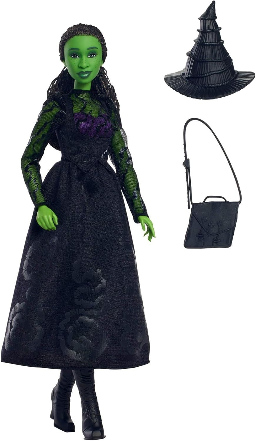 Magic Fashion Doll Green Skin Ballroom Dress Poseable Braided Hair Gift