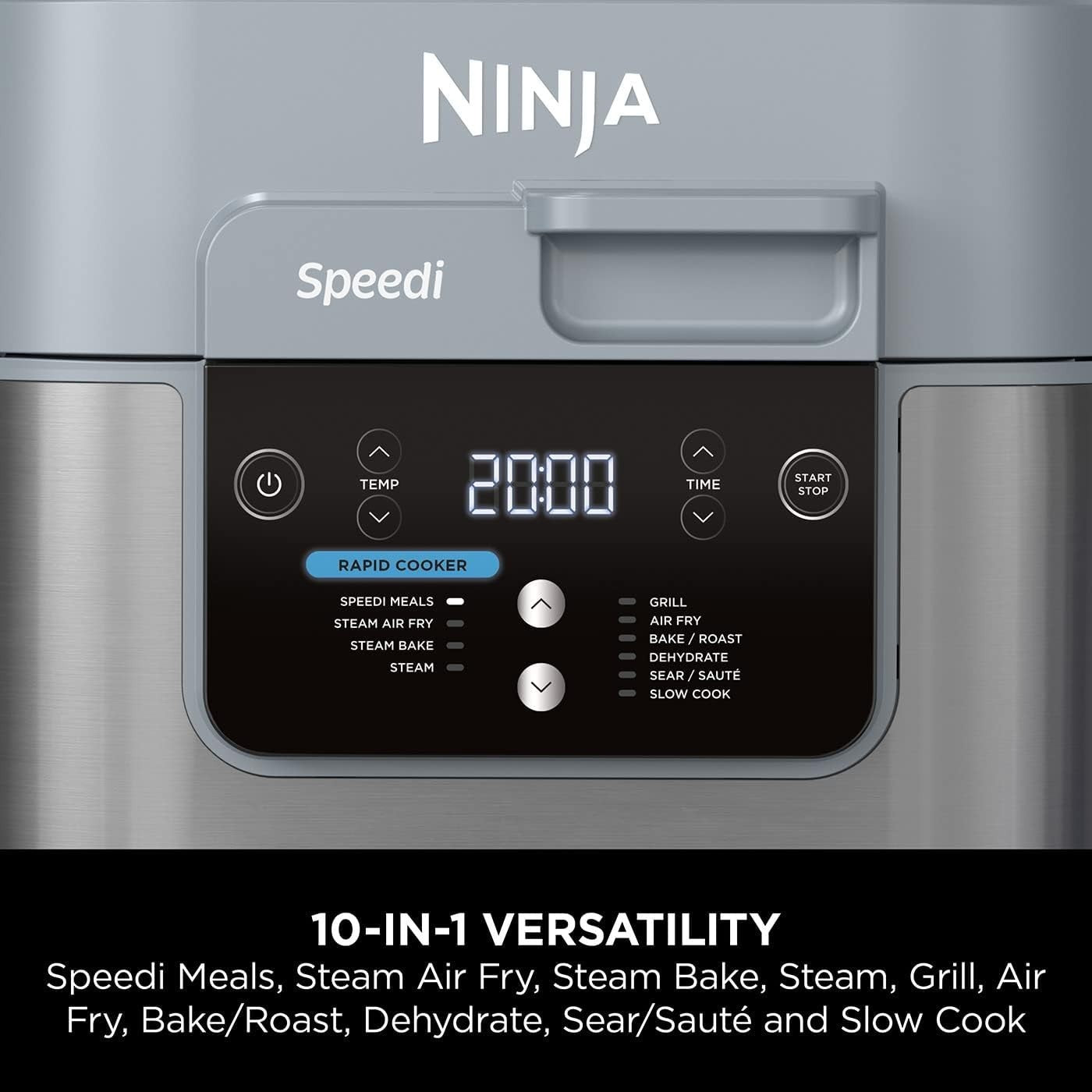 10-in-1 Rapid Cooker Air Fryer | 15-Min Meals | 5.7L Multi-Cooker Grey